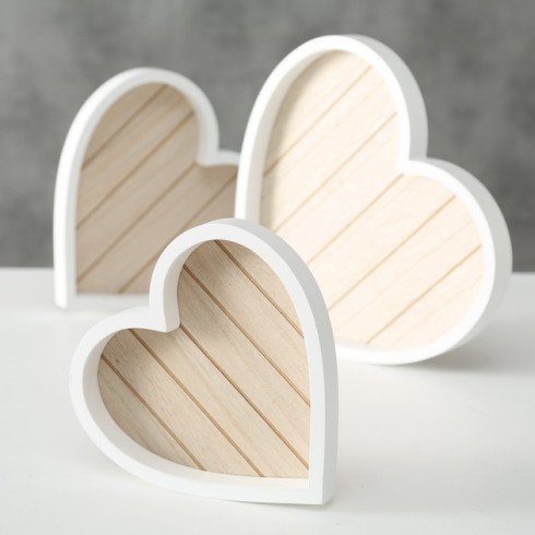 Drevený podnos v tvare srdca 25 cm - stredný