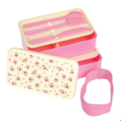 Dvoupatrový svačinový box s růžemi