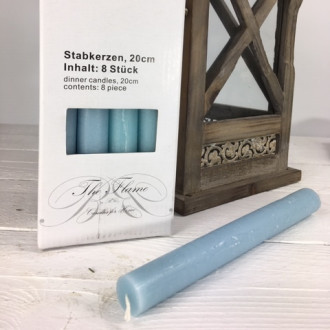 Elegantné sviečky - svetlo modré - súprava 8 ks