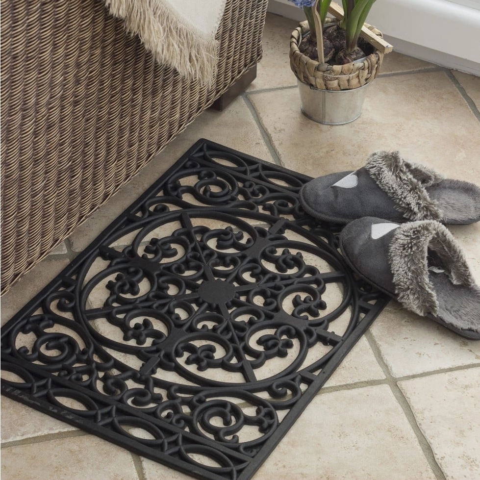 Gumová rohožka pred dvere 60 cm čierna