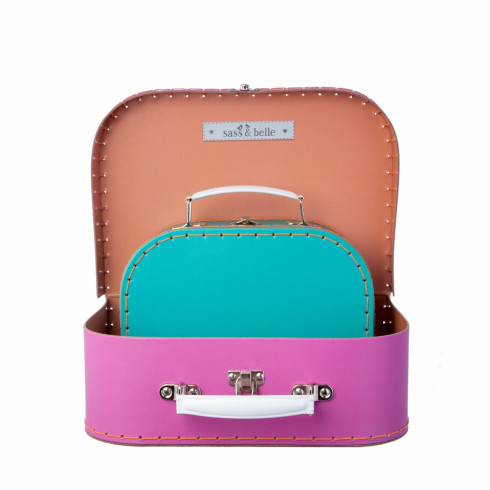 Kartonový kufřík růžový - větší