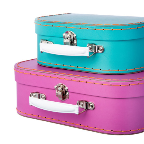 Kartonový kufřík růžový - větší