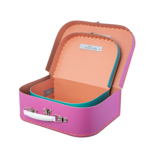 Kartonový kufřík růžový - větší