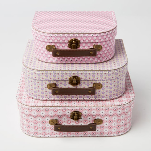 Kartónový kufrík s kvetinkami - veľký