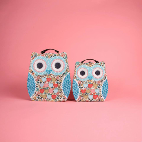 Kartónový kufrík Sova - väčší