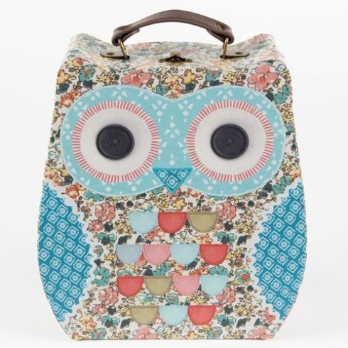 Kartónový kufrík Sova - väčší