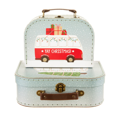 Kartónový kufrík vianočný - väčší