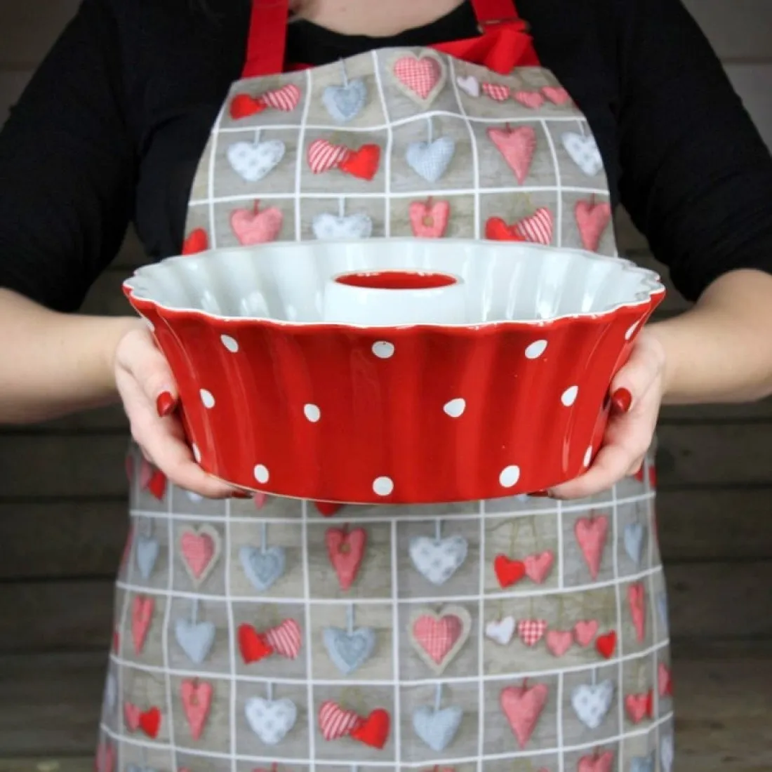 Keramická forma na bábovku červená 30 cm, Isabelle Rose