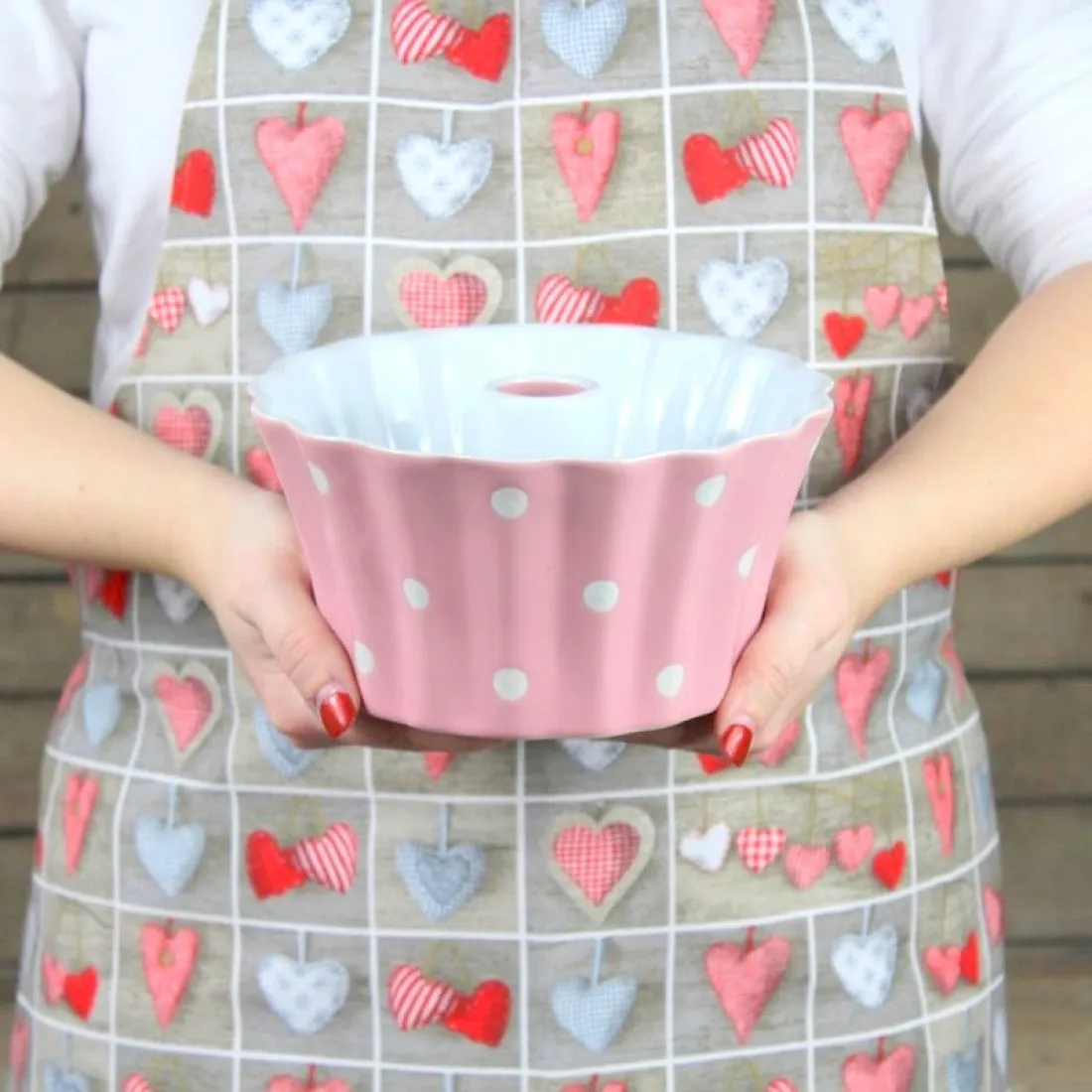 Keramická forma na bábovku ružová 20 cm