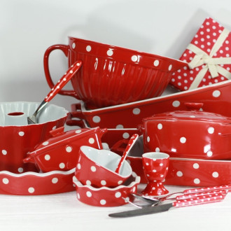 Keramická forma na koláč 12 cm červená