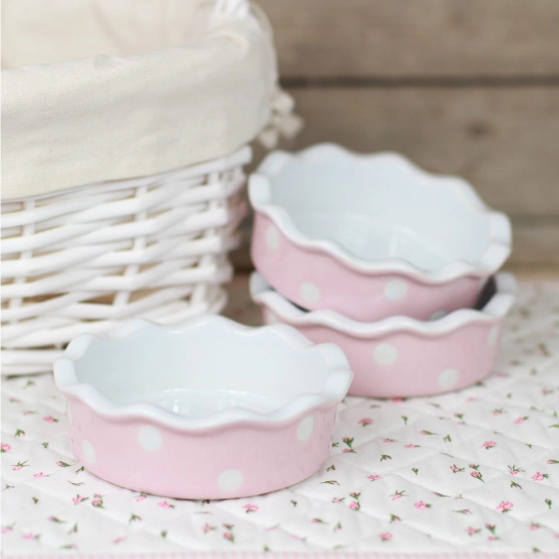 Keramická forma na koláč 12 cm ružová