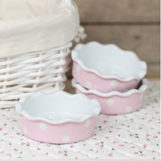 Keramická forma na koláč 12 cm ružová