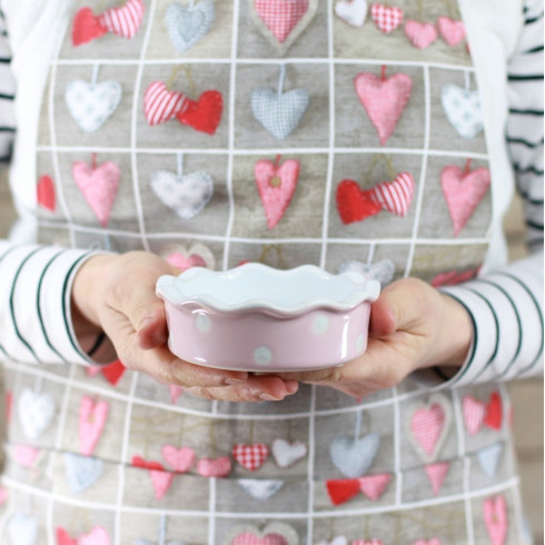 Keramická forma na koláč 12 cm ružová