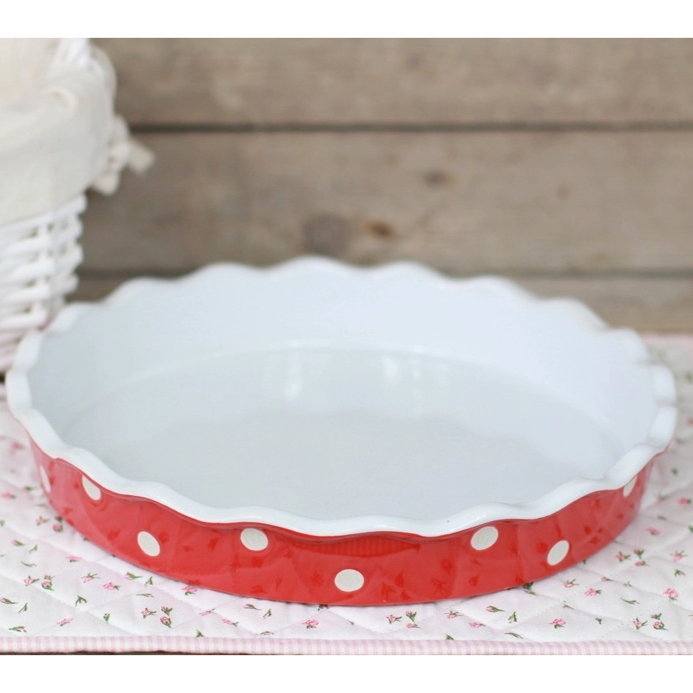 Keramická forma na koláč 30 cm červená