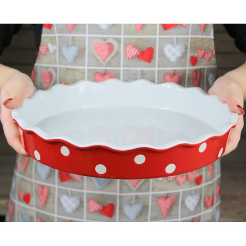 Keramická forma na koláč 30 cm červená Keramická forma na koláč 30 cm červená