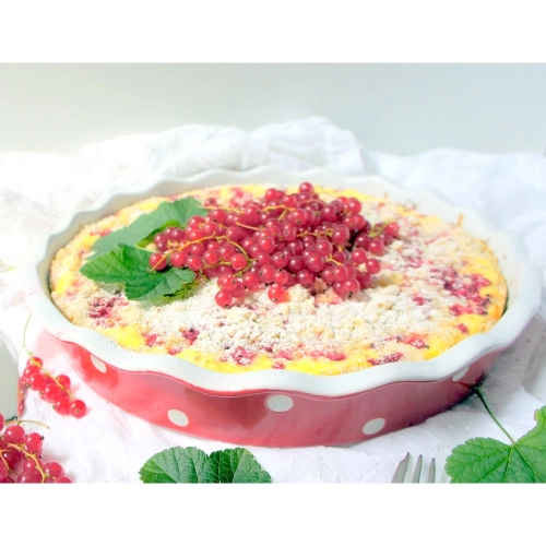 Keramická forma na koláč 30 cm červená