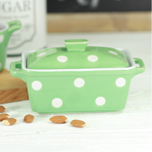 Keramická máselnička s poklicí - zelená, Isabelle Rose