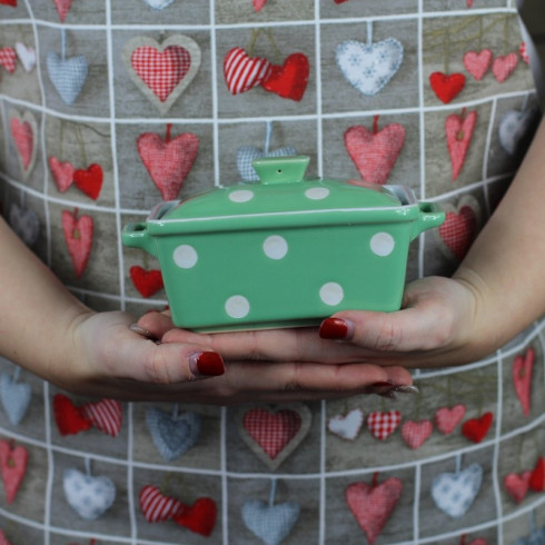 Keramická máselnička s poklicí - zelená, Isabelle Rose