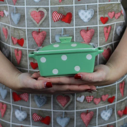 Keramická máselnička s poklicí - zelená, Isabelle Rose