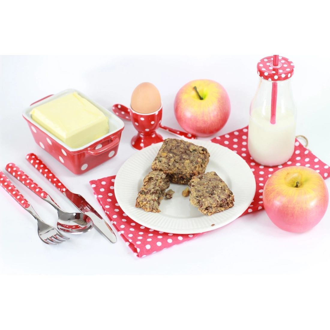 Keramická maselnička / zapekacia miska s pokrievkou - červená