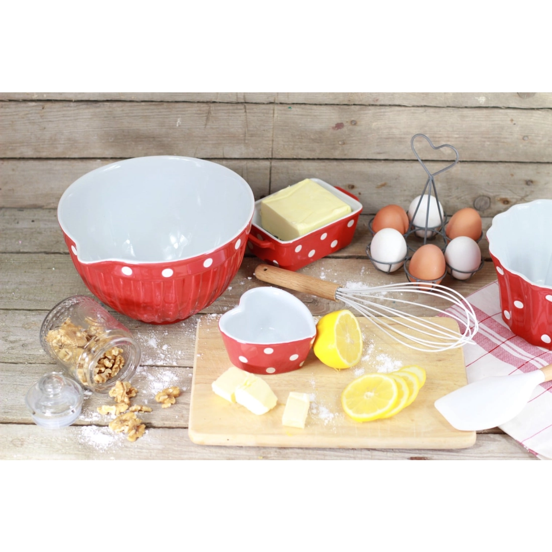 Keramická misa na cesto 22 cm - 2,5 L - červená, Isabella Rose