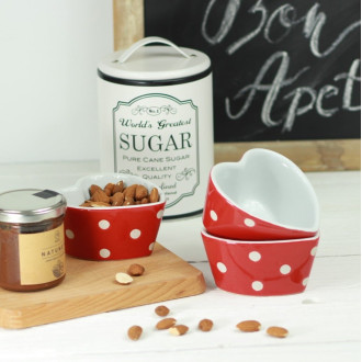 Keramická zapekacia miska 10 cm - srdiečko červené