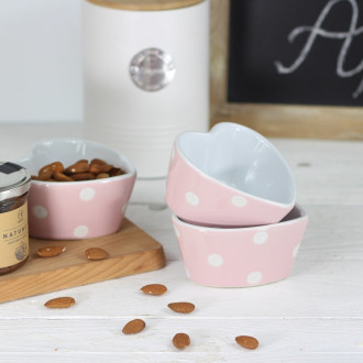 Keramická zapekacia miska 10 cm - srdiečko ružové