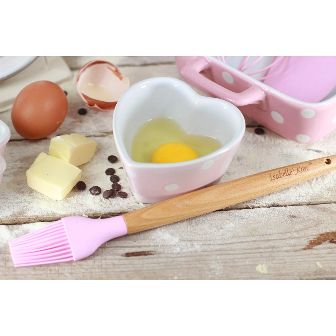 Keramická zapékací miska 10 cm - srdíčko růžové