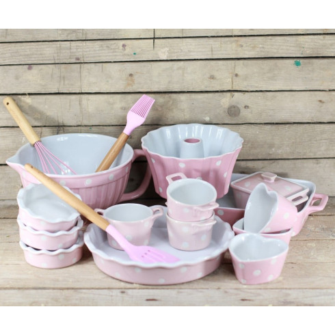 Keramická zapekacia miska 10 cm - srdiečko ružové