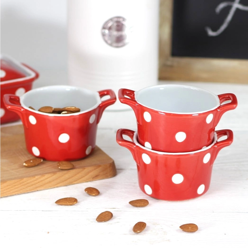 Keramická zapekacia miska s ušami 9 cm červená