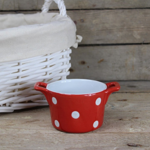 Keramická zapekacia miska s ušami 9 cm červená