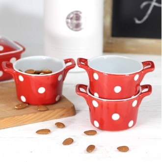 Keramická zapekacia miska s ušami 9 cm červená