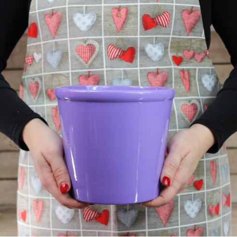 Keramický kvetináč - fialový