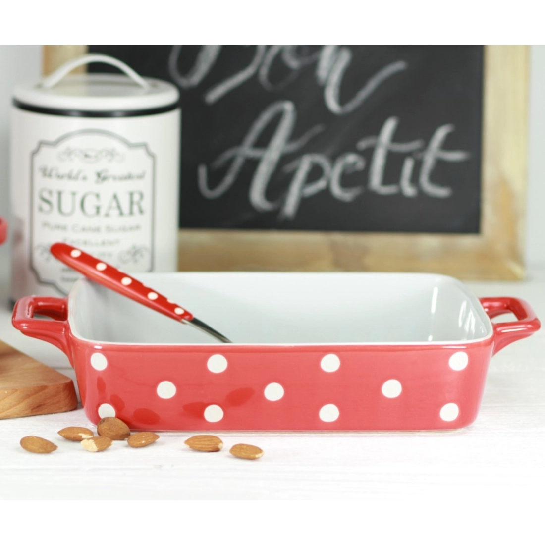 Keramický pekáč 23 cm červený