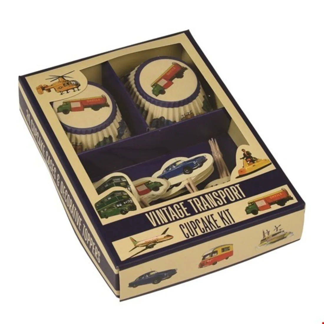 Košíčky na muffiny se zápichy Auta - sada 48 ks