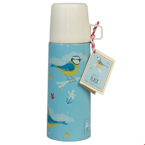 Kovová termoska a hrnček s vtáčikmi - 350 ml