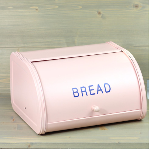 Kovový box na chléb - růžový