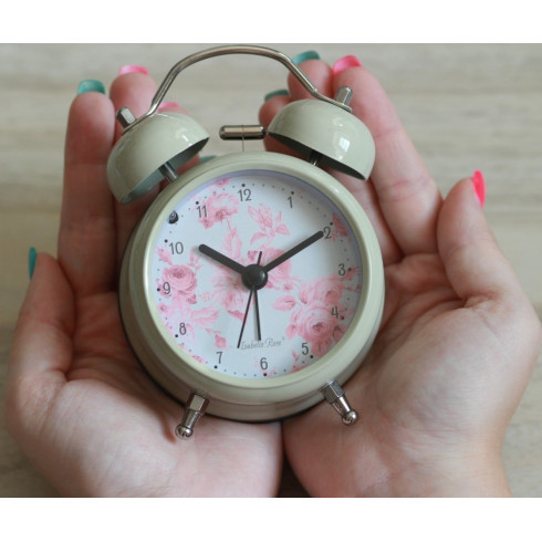 Kovový retro budík šedý