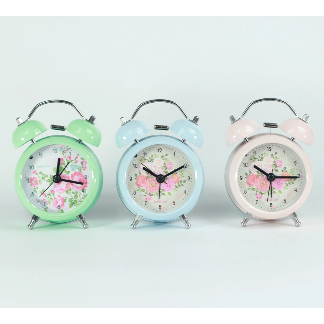 Kovový retro budík šedý