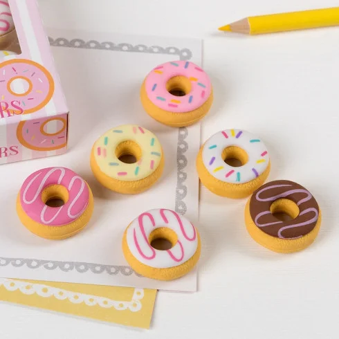 Mazací gumy Donut s vůní vanilky - set 6 ks