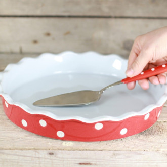 Nerezová lopatka na tortu 26 cm červená