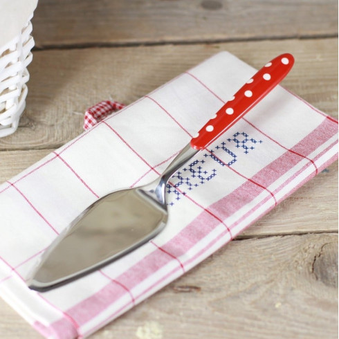 Nerezová lopatka na tortu 26 cm červená