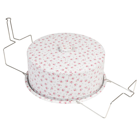 Plechový podnos na dort s podnosem s růžemi - 29 cm