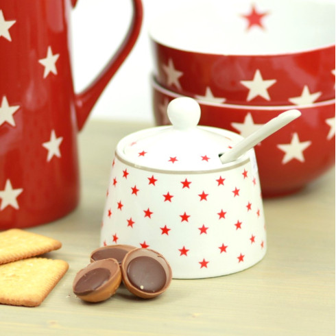 Porcelánová cukornička Red Stars Porcelánová cukornička Red Stars