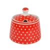 Porcelánová cukornička s bodkami - červená