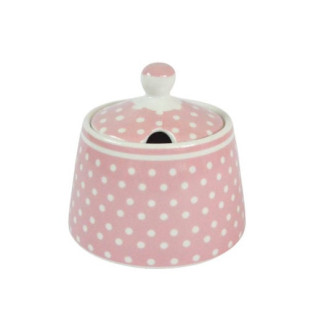 Porcelánová cukornička s bodkami - ružová