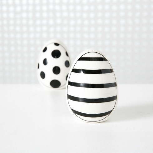 Porcelánové vajcia s bodkami alebo prúžkami 10 cm