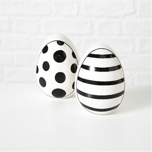 Porcelánová vejce s tečkami nebo proužky 10 cm