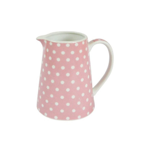 Porcelánový džbán na mlieko s bodkami 250 ml - ružový