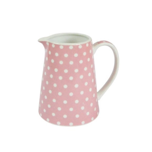Porcelánový džbán na mlieko s bodkami 250 ml - ružový